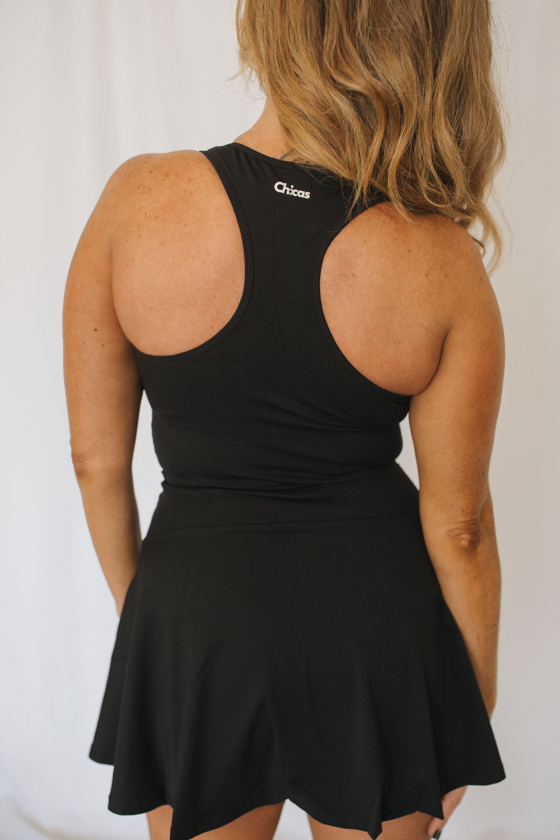 short sporty dress Women's Racerback Tennis Golf Dress with Shorts and Built-in Bra Athletic Dress with Pockets