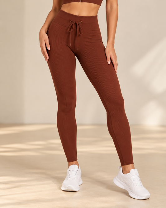 Ribbed Legging-rust