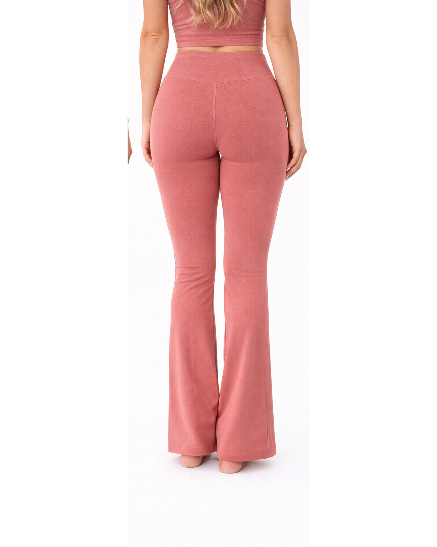 Dusty Rose Flare Tummy Control Leggings